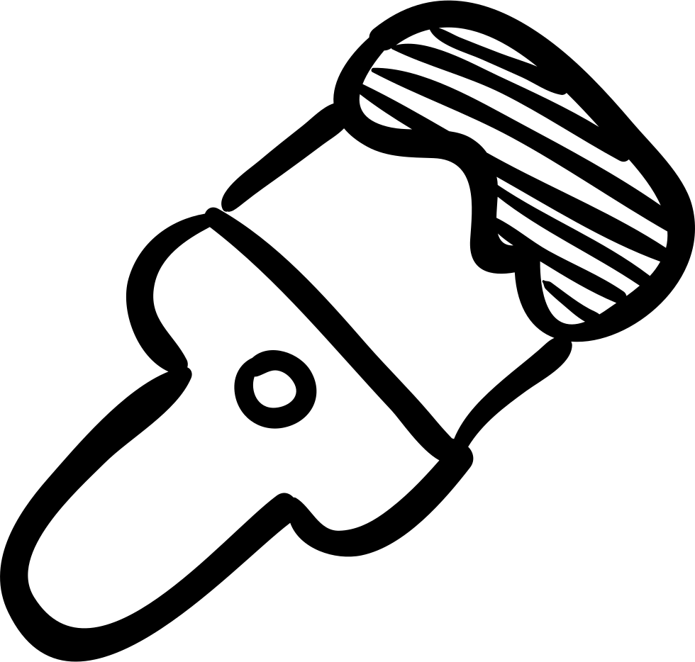 Png File Svg - Simple Paint Brush Doodle Icon (980x934), Png Download