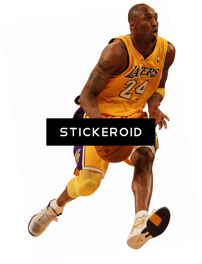 Kobe Bryant - Dribble Basketball (667x870), Png Download