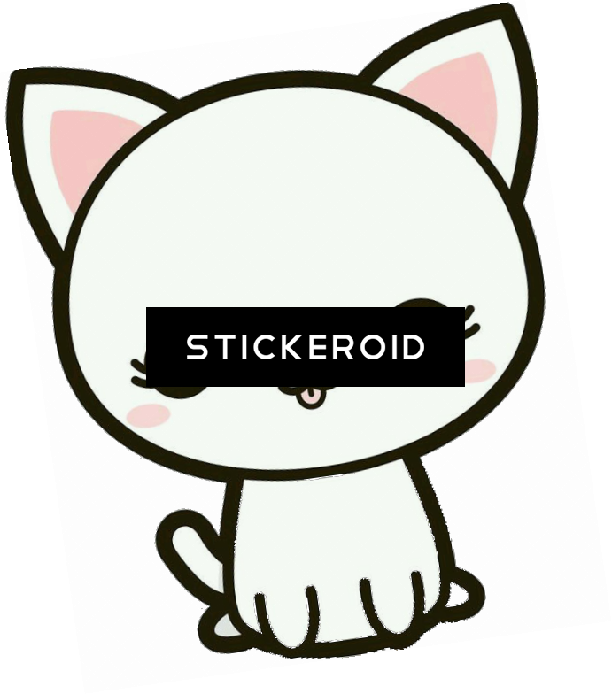 Cat Wink Kitten Kitty - Kawaii Pegatinas (691x784), Png Download