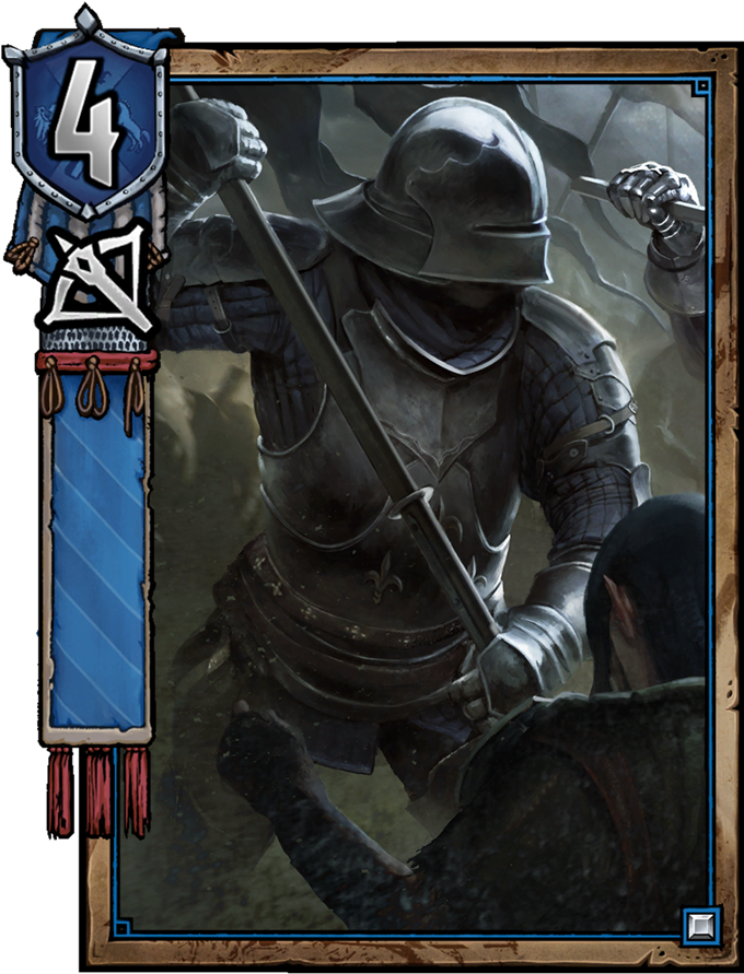 Temerian Foot Soldier - Gwent Blue Stripes Scout (775x1048), Png Download