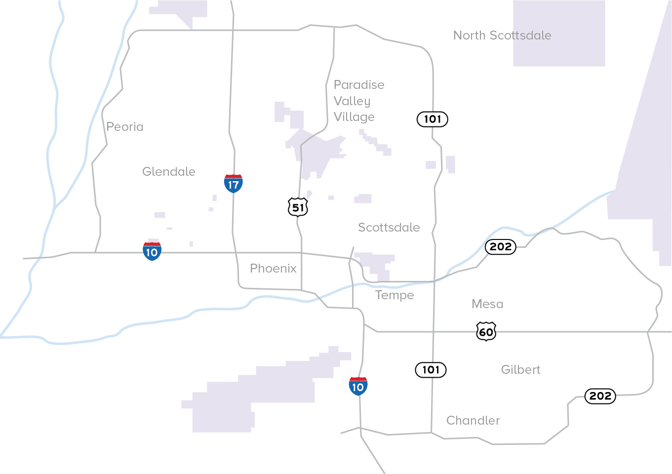 Map-phoenix - Map (1361x960), Png Download