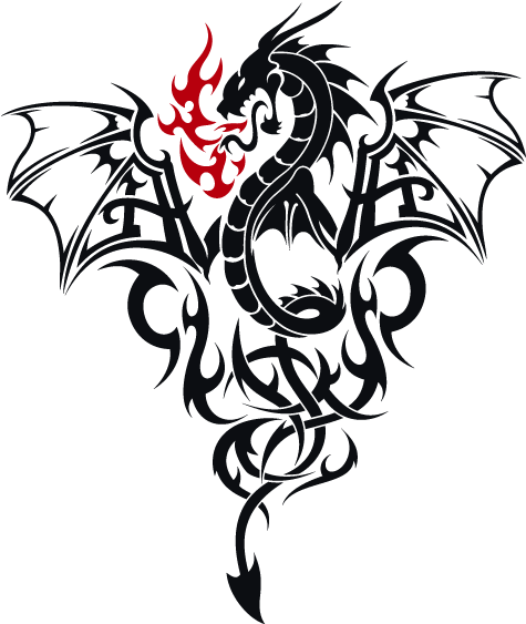 Tattoo Design Of Dragons (650x650), Png Download