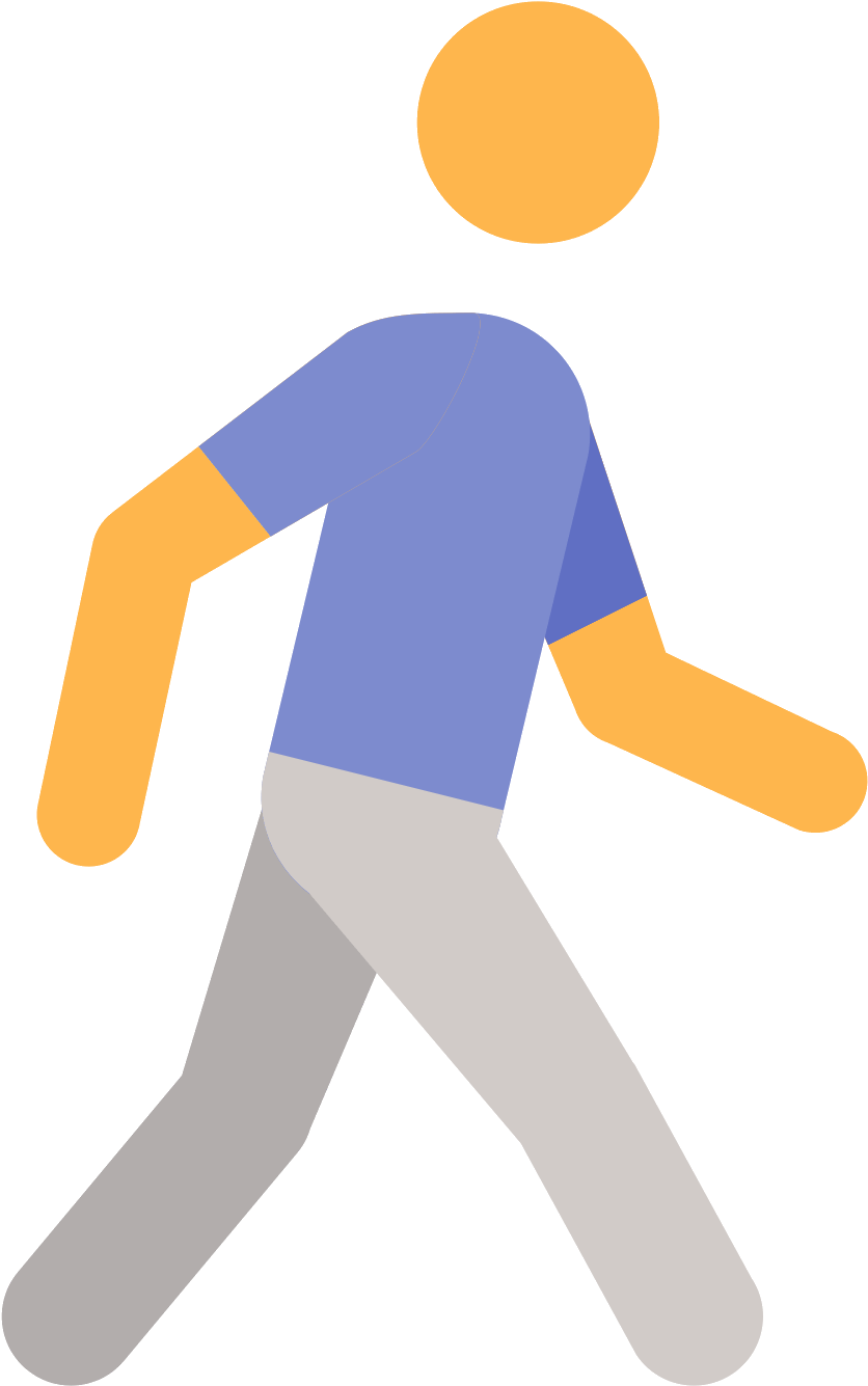 This Icon Is Like A Three Dimension Stick Person - Walking Icon Color (1600x1600), Png Download