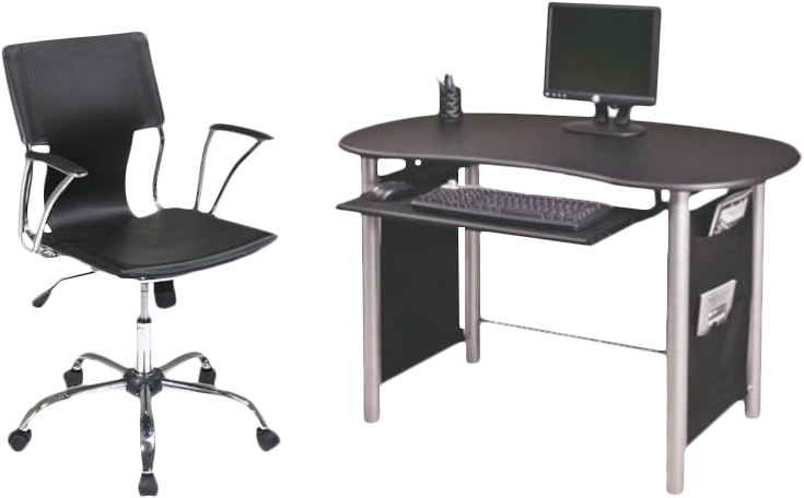Office Star Saturn Multi-media Computer Desk And Dorado - Black Ethan Office Chair - Fabric By World Market (798x798), Png Download
