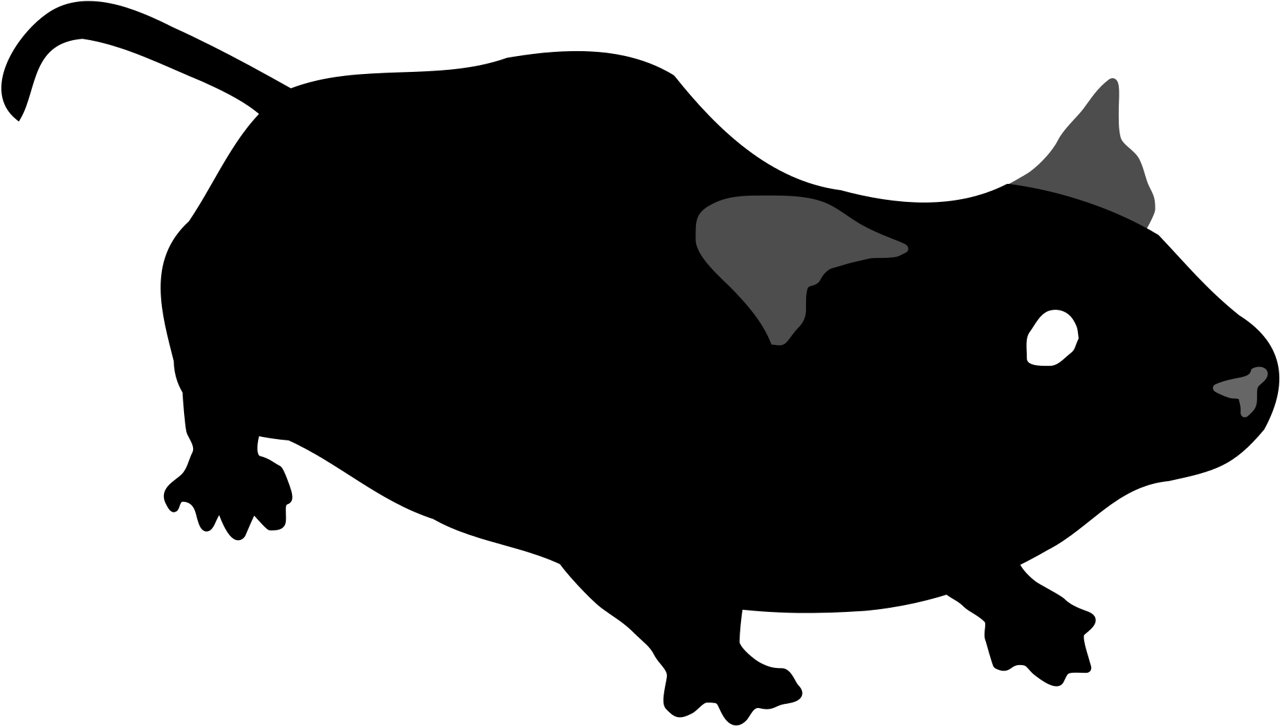 File Grayscale Wikimedia Commons - Mouse Svg (2000x1195), Png Download
