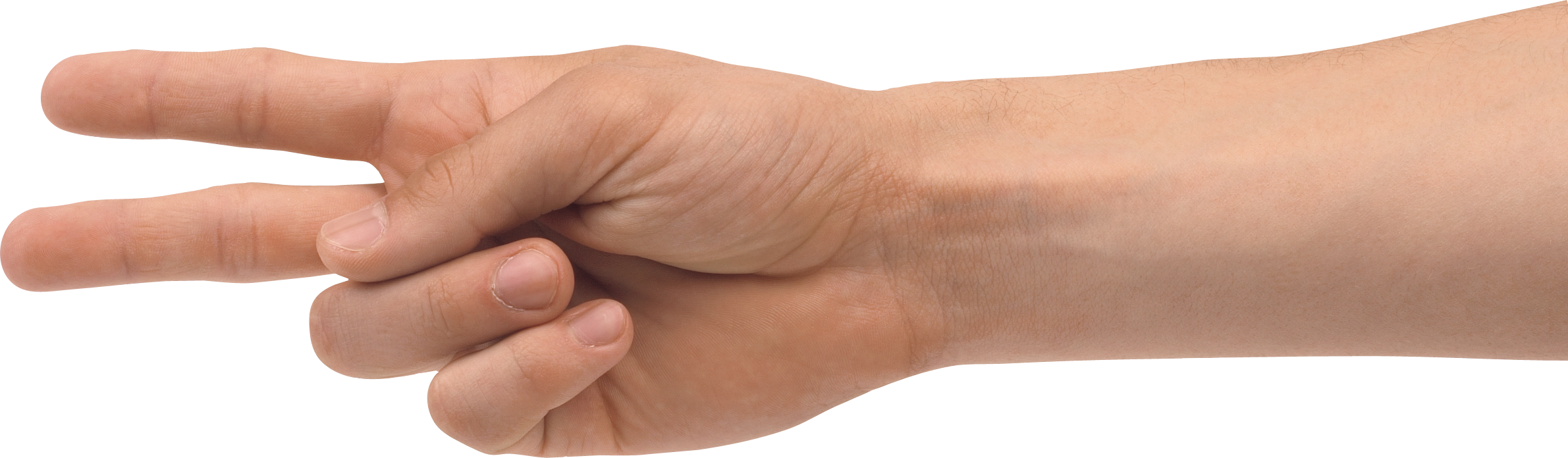 Two Finger Hand Png Image - Two Finger Png (2381x696), Png Download