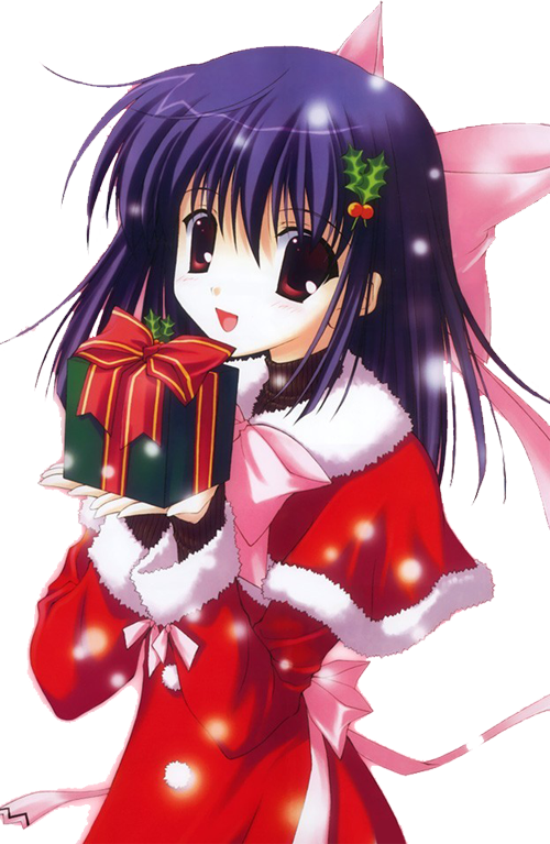 Comboburst - Anime Girl Merry Christmas (500x767), Png Download