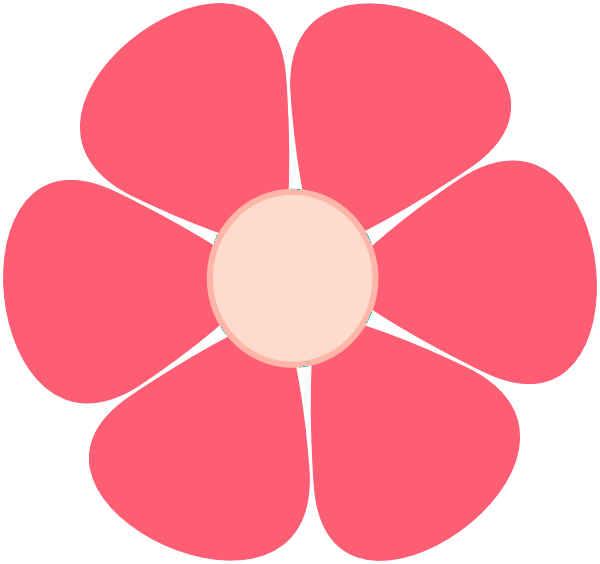 Pink Flower Vector Png (600x564), Png Download