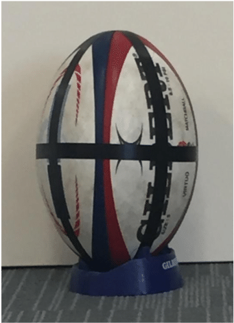A Rugby Ball Placed On The Kicking Tee, With One M - Rugby Ball (850x482), Png Download