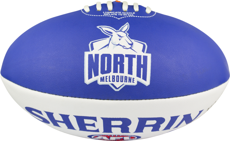 North Melbourne Kangaroos 2017 Logo Brand Ball - Sherrin North Melbourne Kangaroos Afl Ball (740x740), Png Download