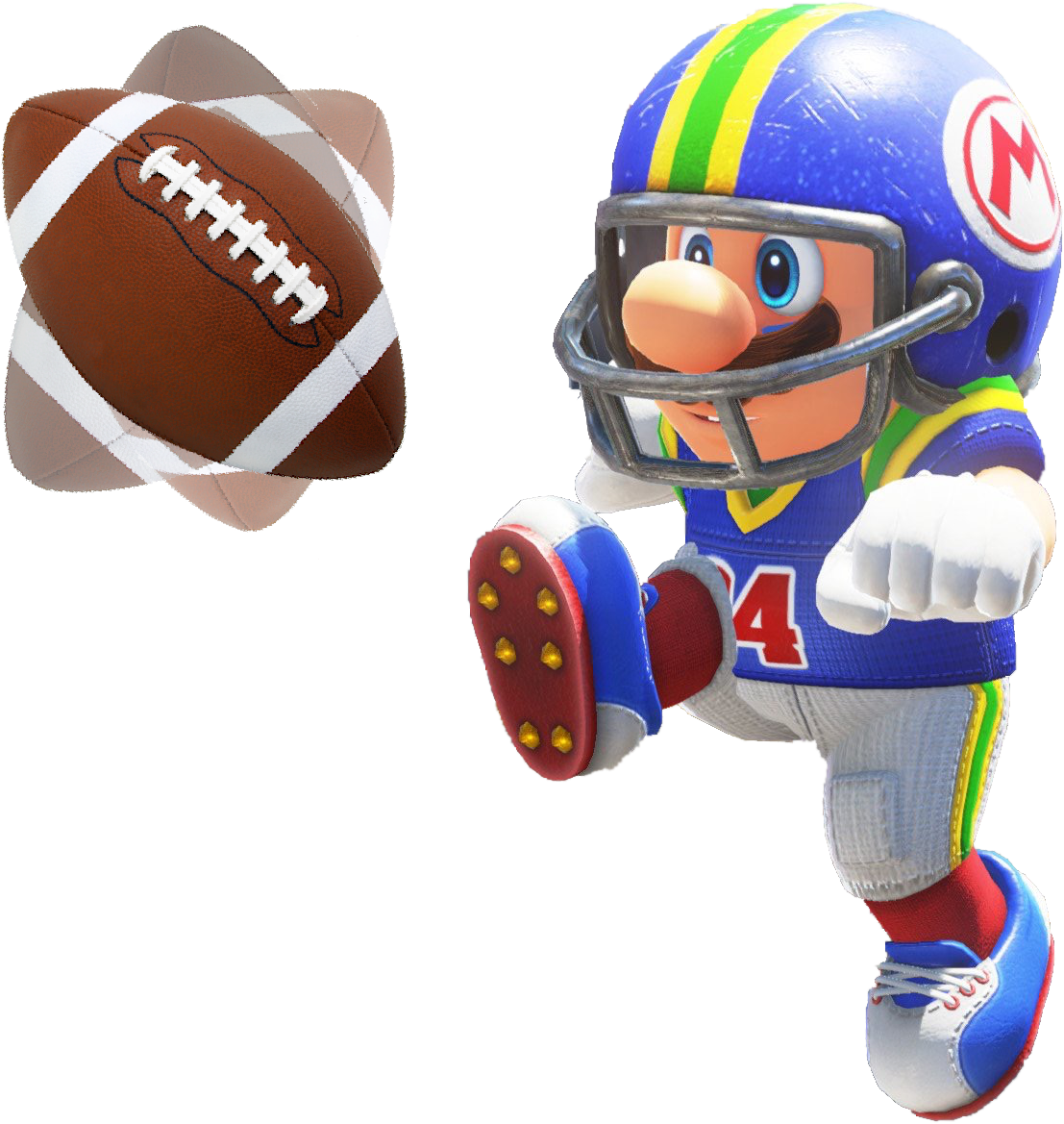 Football Mario 5 - Personalized Football Christmas Ornament (round) (1185x1228), Png Download
