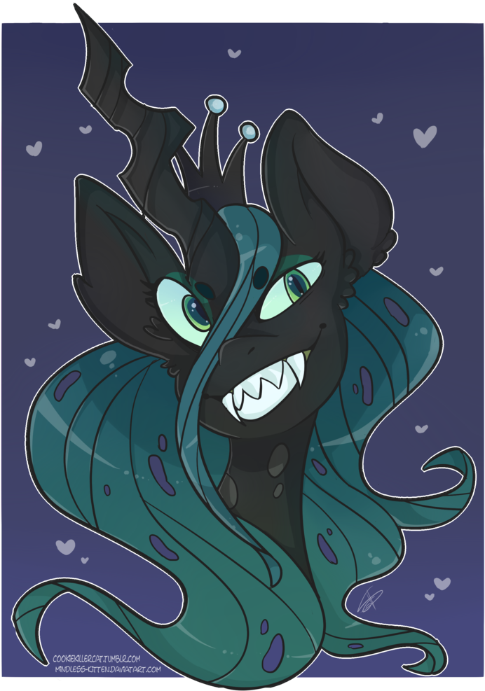 Cookiekillercat, Bust, Changeling, Ear Fluff, Evil - Queen Chrysalis (810x1024), Png Download