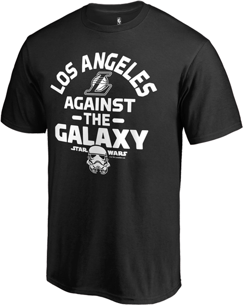 Los Angeles Lakers Against The Galaxy Star Wars T-shirt - Teenage Boy Funny Sayings (500x667), Png Download