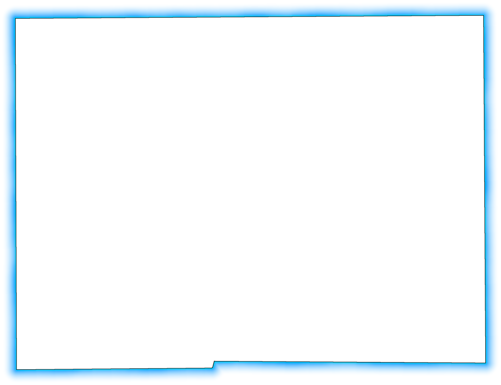 A Turquoise Glow Outline Map Of Hardee - Flat Panel Display (1024x787), Png Download