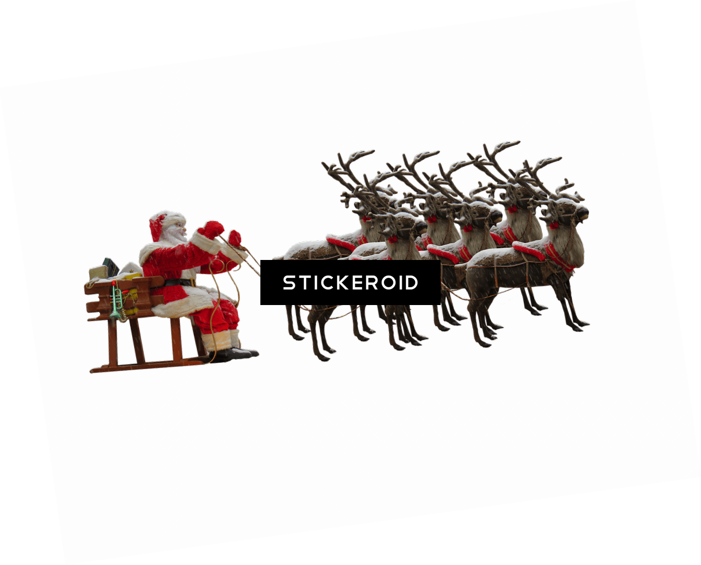 Santa Claus And Reindeer - Santa Claus Reindeer Png (1400x1128), Png Download