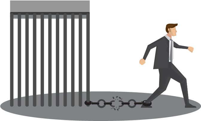 Prison Graphic Download - Cartoon Leaving Jail (700x467), Png Download
