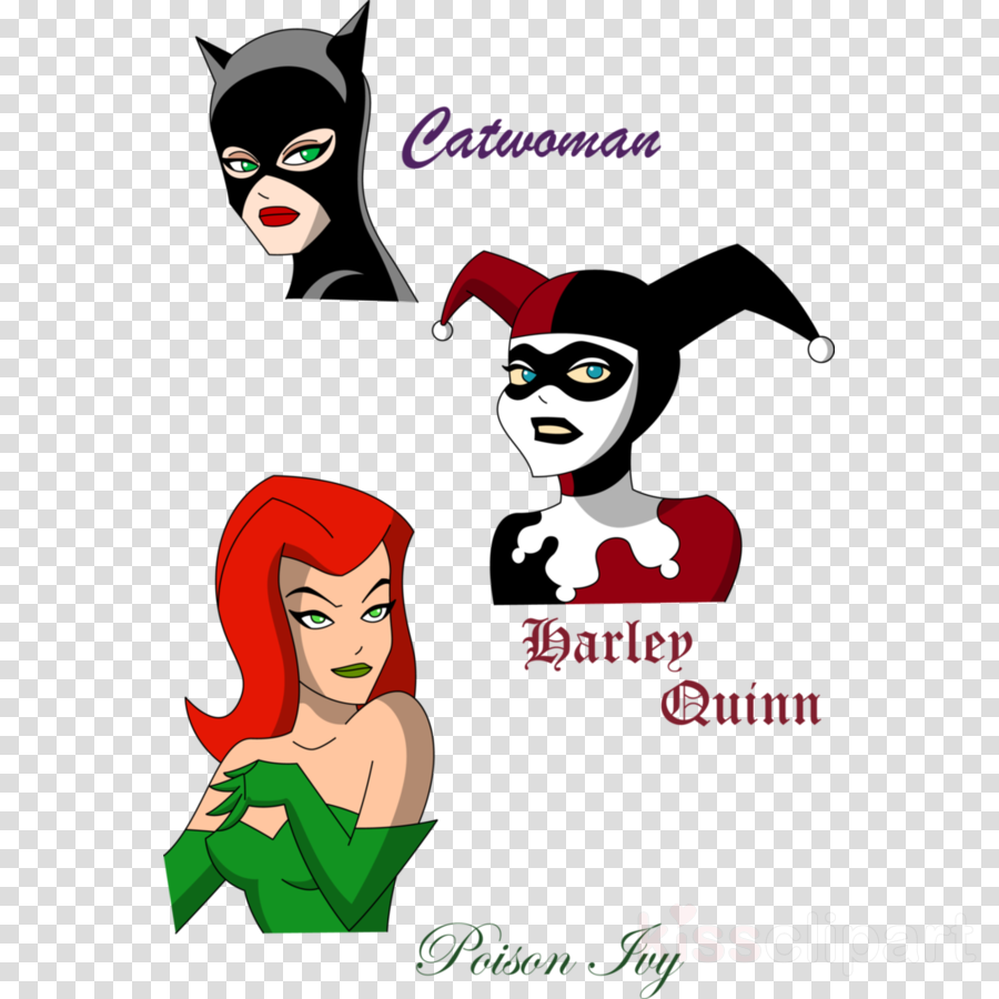 Gotham City Sirens Clipart Poison Ivy Harley Quinn - Harley Quinn Cartoon Face (900x900), Png Download