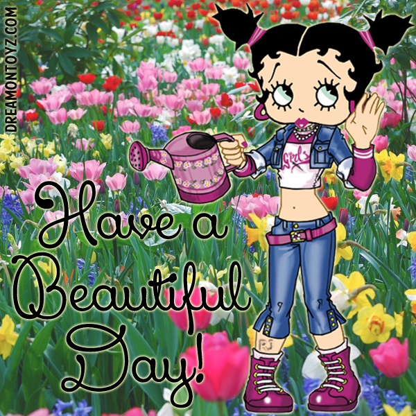 Click On Picture For Largest View Betty Boop Images, - Flower Garden Shower Curtain (600x600), Png Download