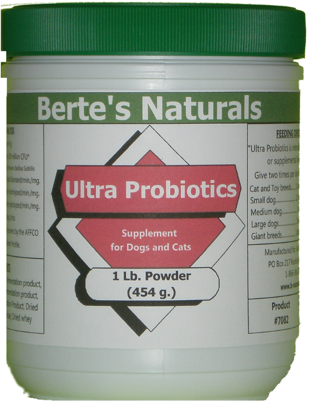 Berte's Ultra Probiotic Powder Digestion Aid For Cats - Dog (655x810), Png Download