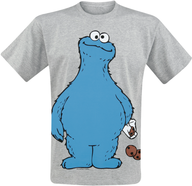 Sesame Street Cookie Monster Cookie Thief T Shirt Mottled - Tričko Nasa (640x612), Png Download