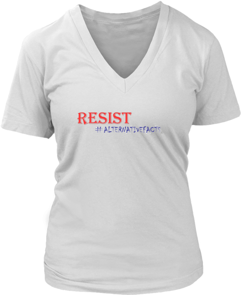 Resist Alternative Facts Tshirt - Hillary For Prison 2016 (ladies) - Ladies V-neck Tee (600x600), Png Download