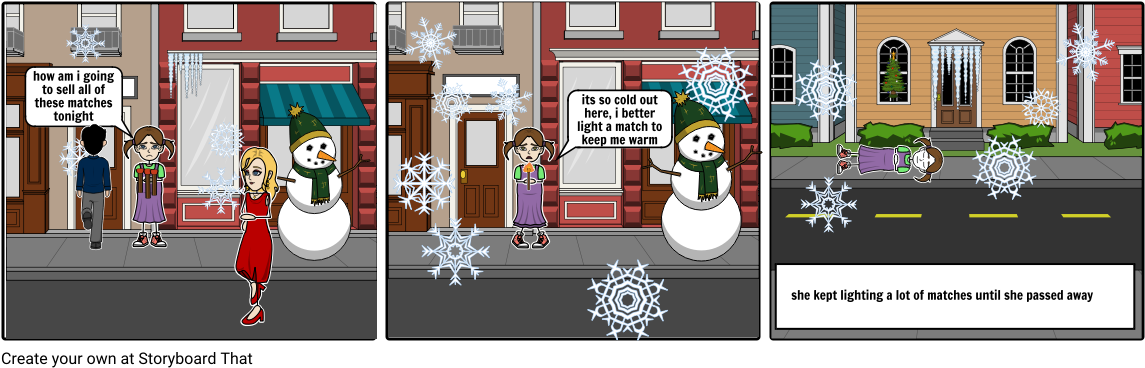 The Little Match Girl - Cartoon (1164x385), Png Download