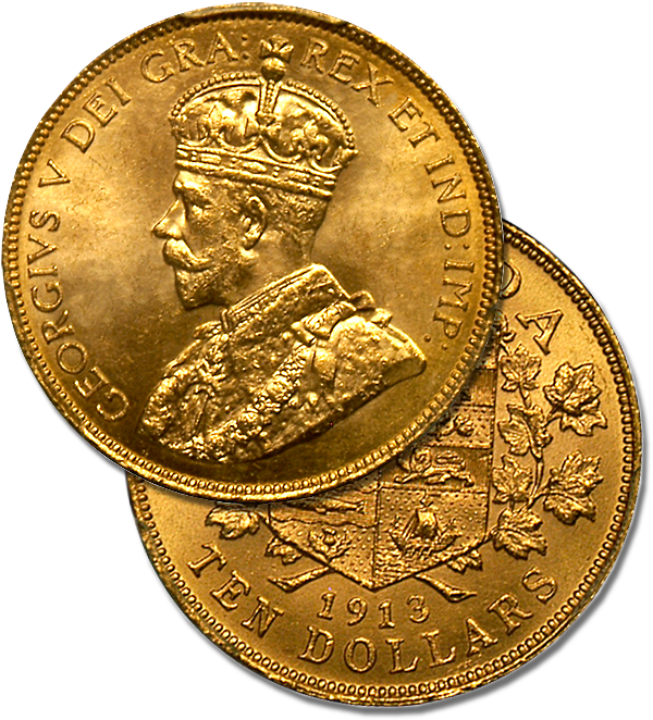 $10 Canadian Gold - Gold Coinage (630x682), Png Download