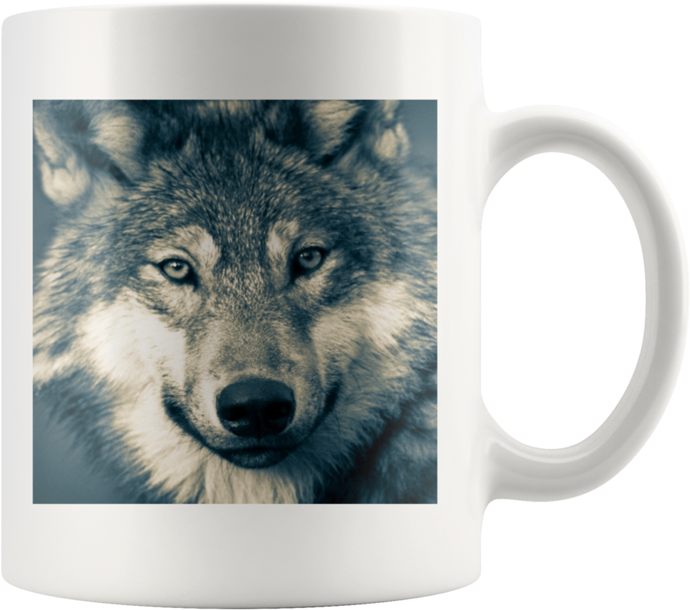 Wolf Head - White Mug - Animals In Nature High Quality (1024x1024), Png Download
