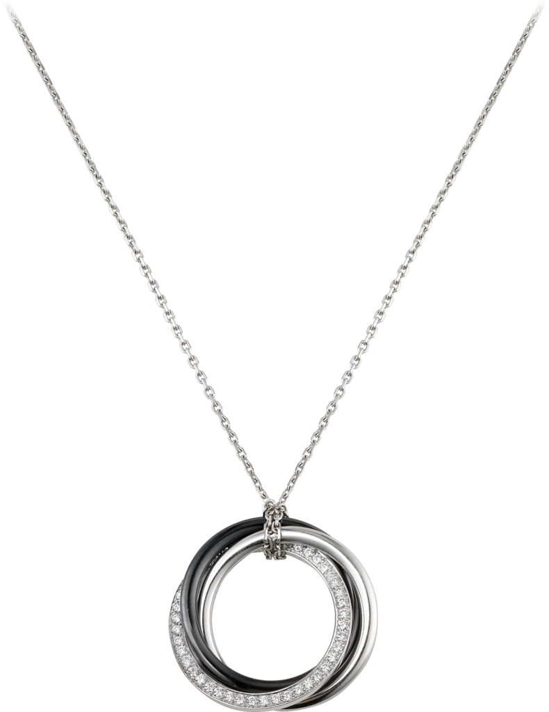 Trinity Necklacewhite Gold, Ceramic, Diamonds - Necklace (790x1024), Png Download