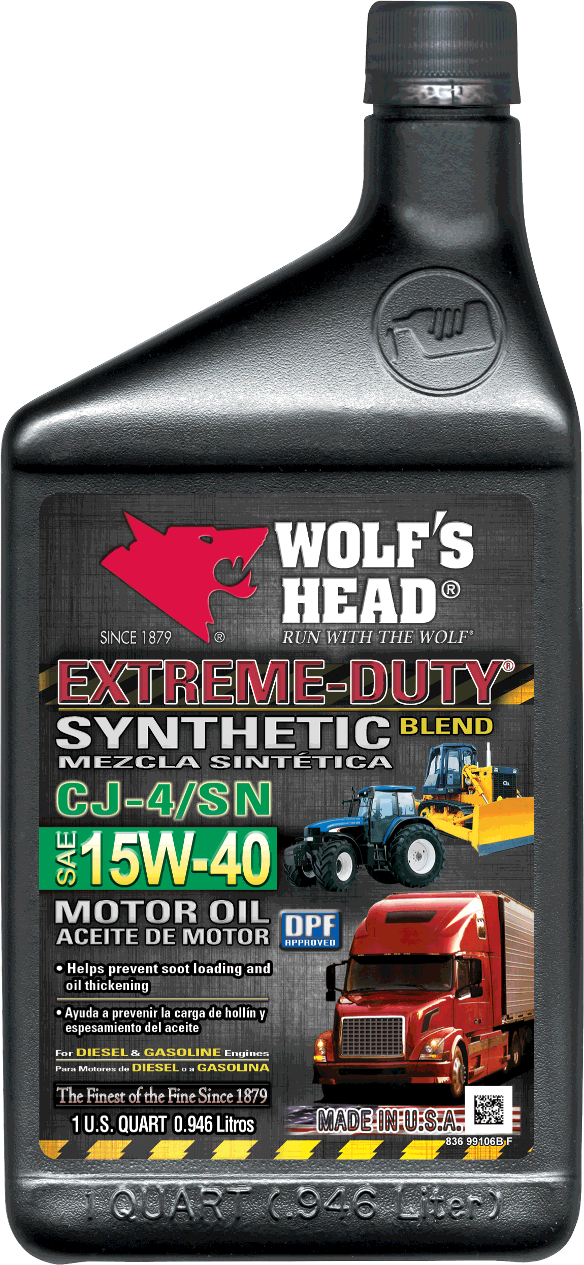 Wolf's Head Extreme Duty 15w40 - Wolf’s Head Extreme Duty Synthetic-blend 15w40 Motor (1405x2700), Png Download