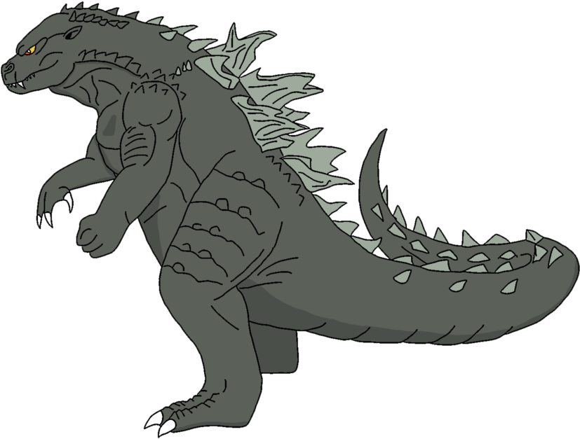 Clip Library Stock Kaiju Files By Raptorrex - Cartoon Godzilla (1063x751), Png Download