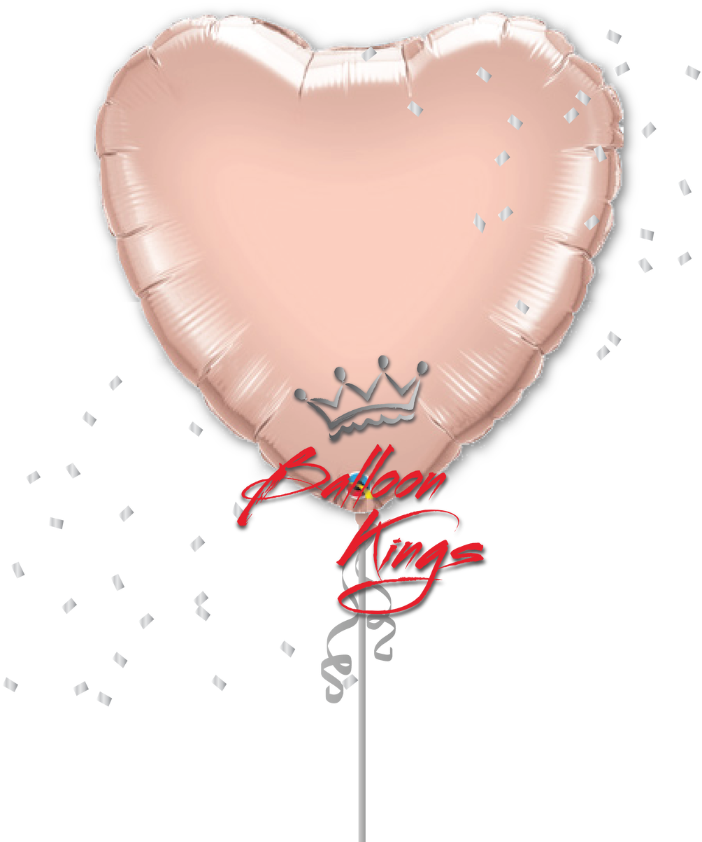 Rose Gold Heart Png Clip - Rose Gold Heart Shaped Balloons (1280x1280), Png Download