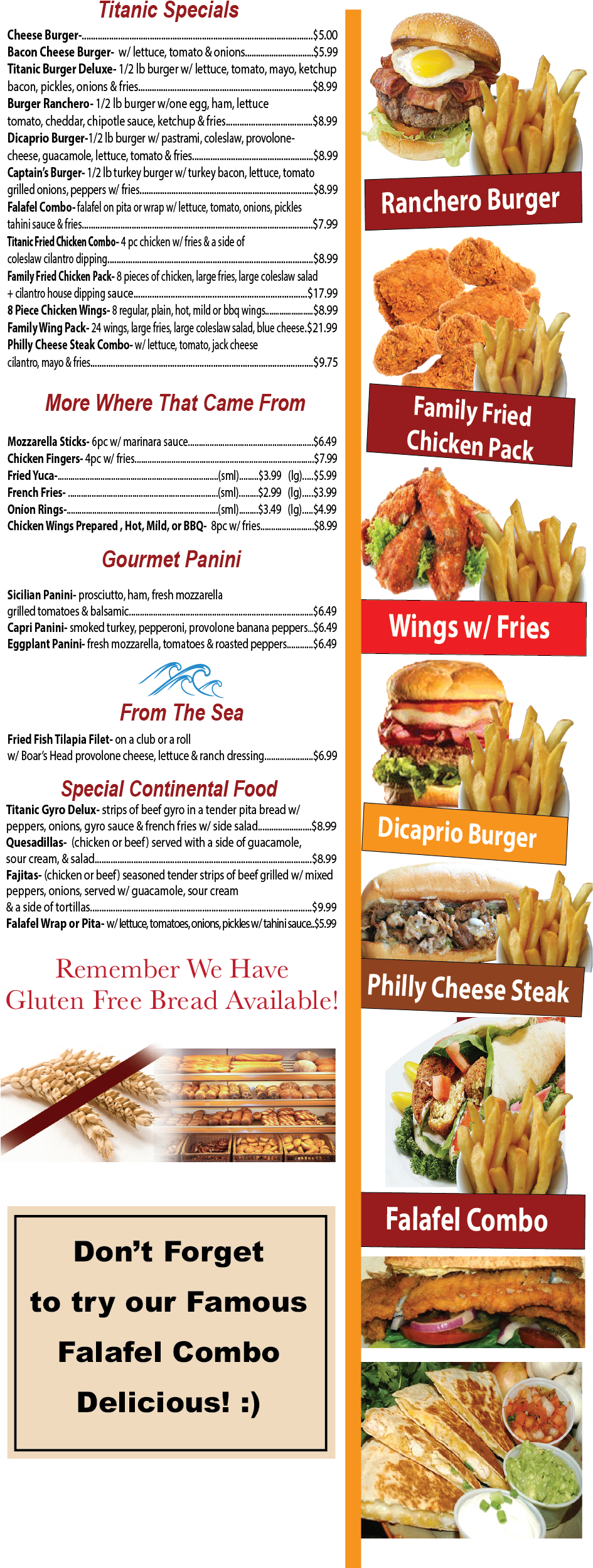 Titanic Specials - Fast Food (956x2530), Png Download
