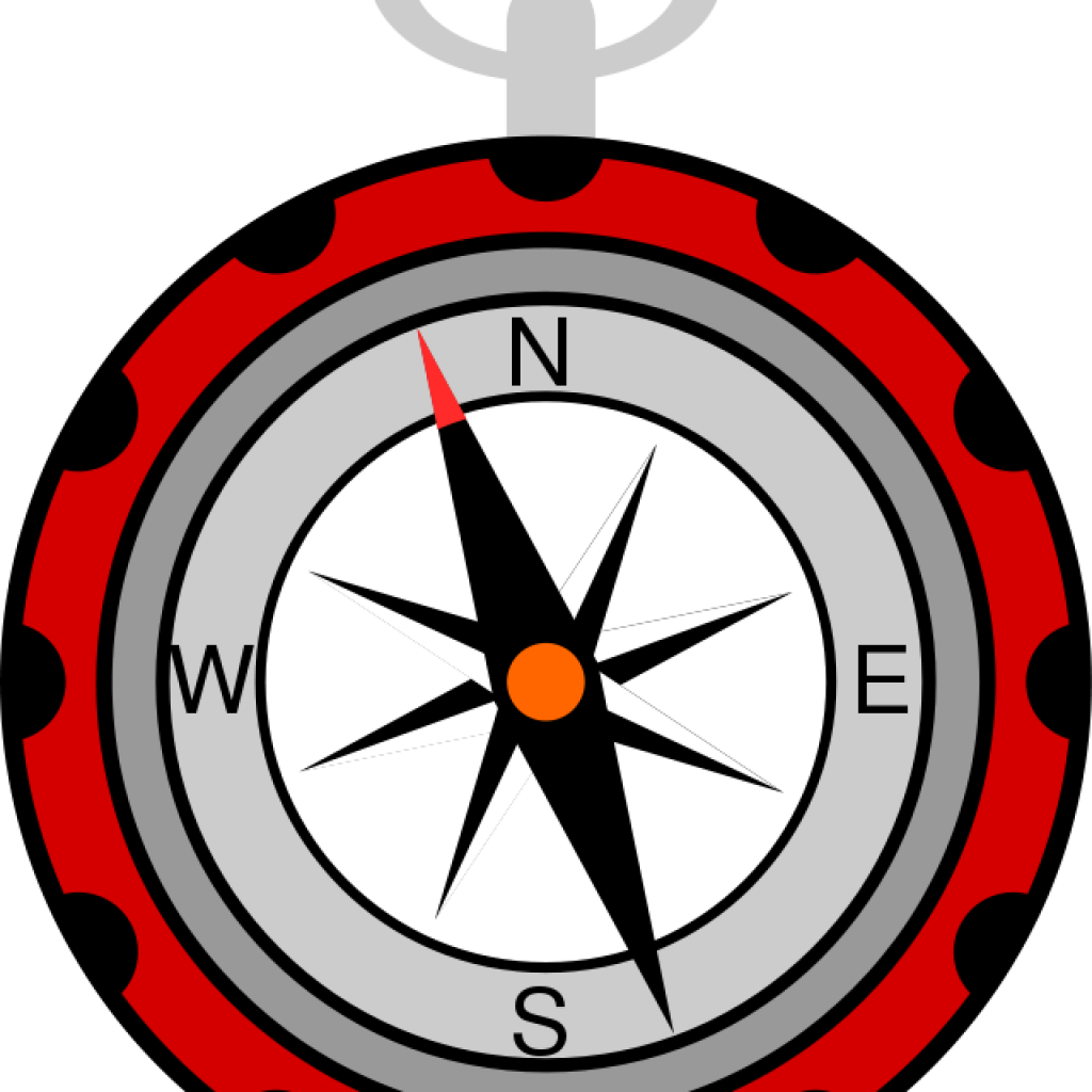 Compass Clipart Clip Art Black White Free Images Clipartix - Magnetic Compass Clipart (1024x1024), Png Download
