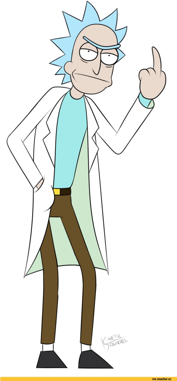 R&m Art,rick And Morty Art, R&m Арт, Рик И Морти Арт,rick - Rick Sanchez Flipping Off (606x1330), Png Download