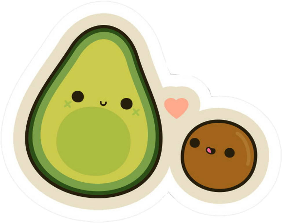 Avocado Clipart Cute Tumblr - Cute Avocados (1024x1024), Png Download