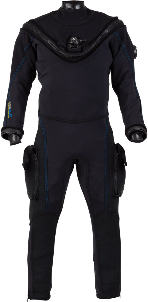 Closeout Fusion Bullet Drysuit Blue Trim - Aqua Lung Fusion Bullet Drysuit W Pockets (1000x1000), Png Download