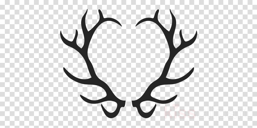 Black And White Elk Antlers (900x450), Png Download