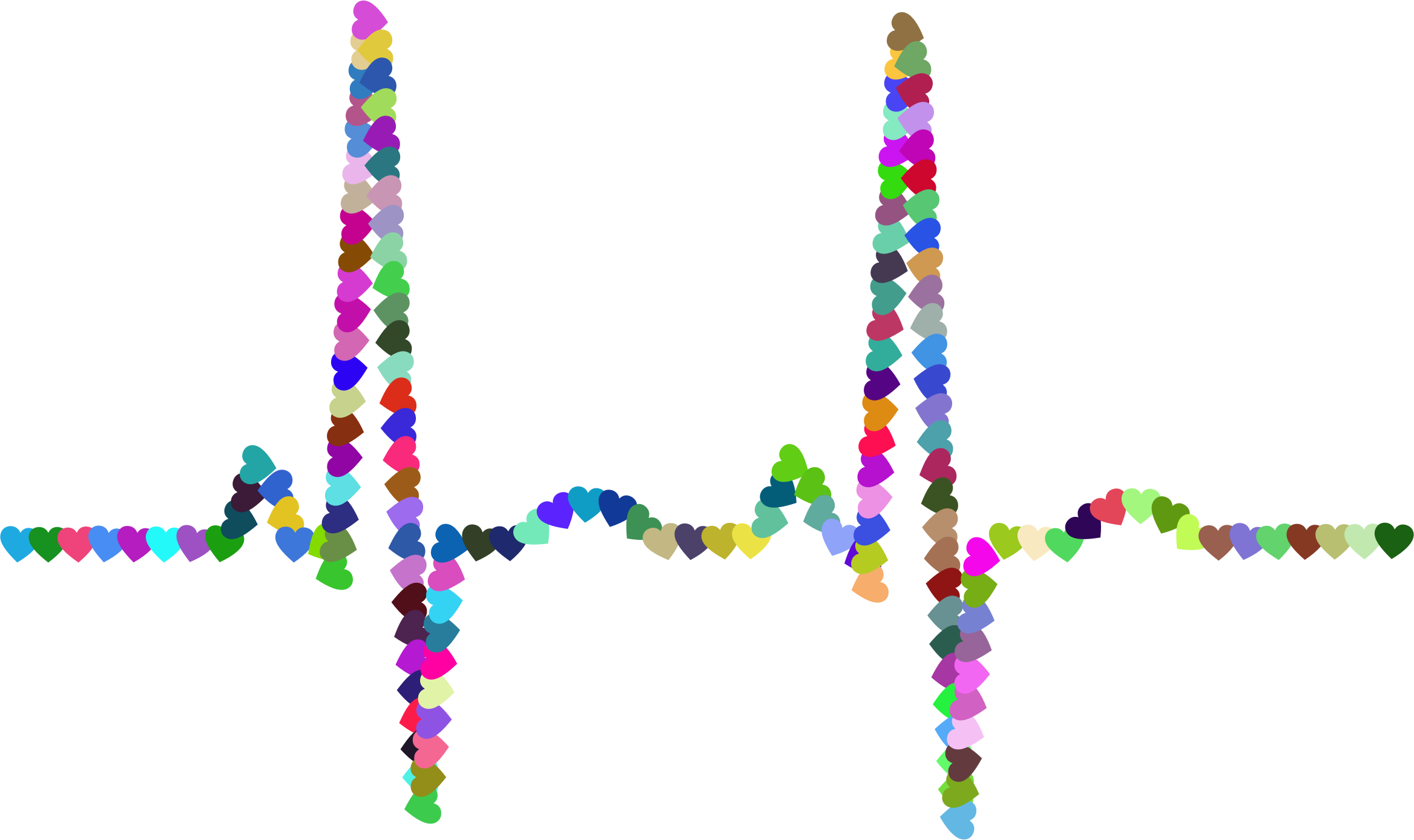 This Free Icons Png Design Of Prismatic Hearts Ekg (2336x1388), Png Download