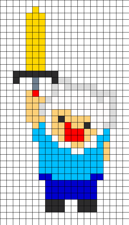 Finn And His Sword - Finn 8 Bits (420x735), Png Download