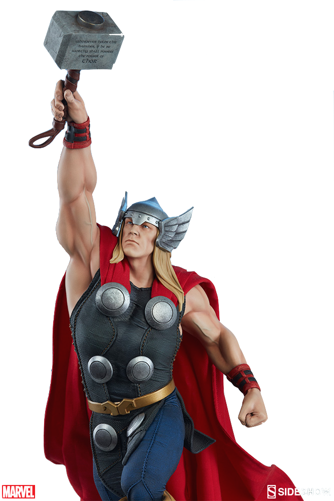 Sideshow Marvel Thor Avengers Assemble Statue Toyslife - Cartoon Marvel Avengers Assemble Thor (667x1000), Png Download