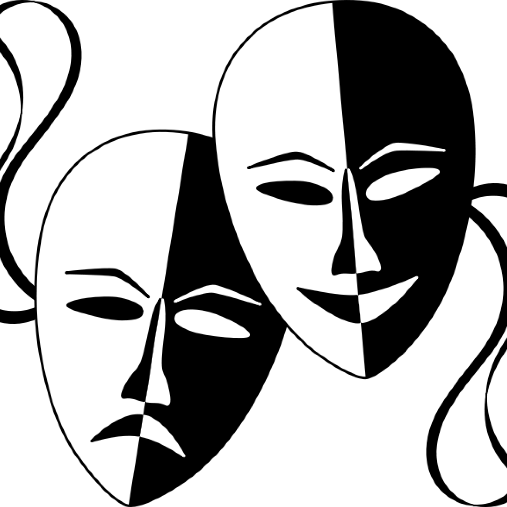 Theater Mask Clip Art Free Clipart Theatre Masks Wasat - Drama Mask ...