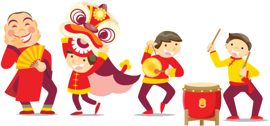 Chinese Style New Year Lion Dance Png - Chinese People Illustration (1024x1024), Png Download