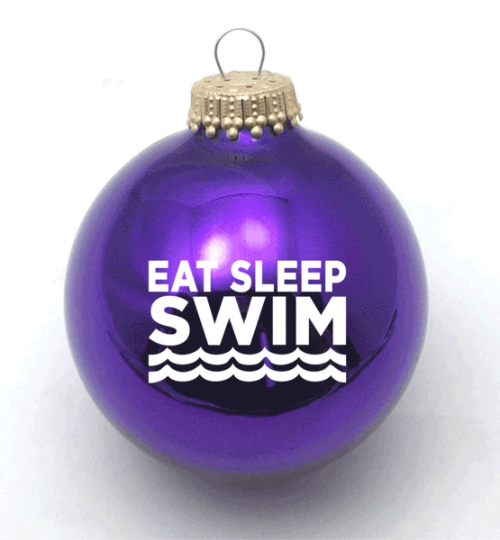 Bay Six Eat Sleep Swim Ornament - Red (555x600), Png Download