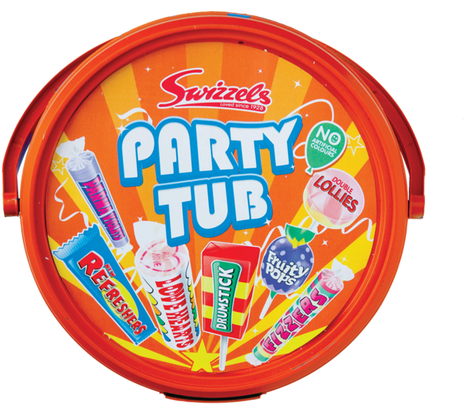 Swizzels Party Tub - Swizzels Matlow Lots Of Lollies (210g) (800x800), Png Download