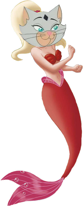 Princess Cat Mermaid - Arista Little Mermaid (386x898), Png Download