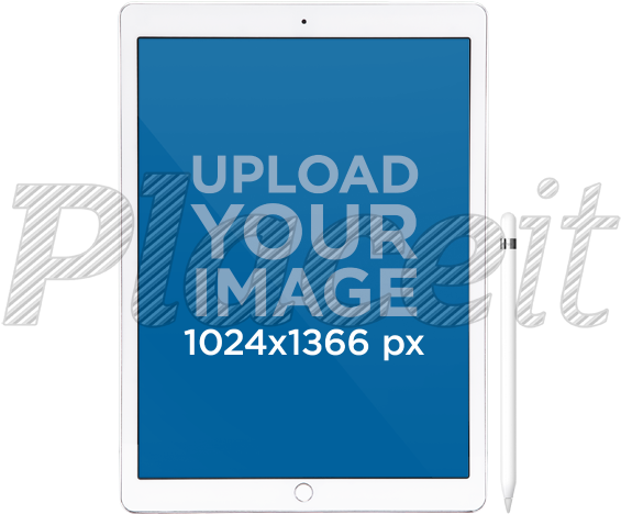 Ipad Pro With Apple Pencil Mockup In Front View Over - Ipad Pro Transparent Background (750x563), Png Download