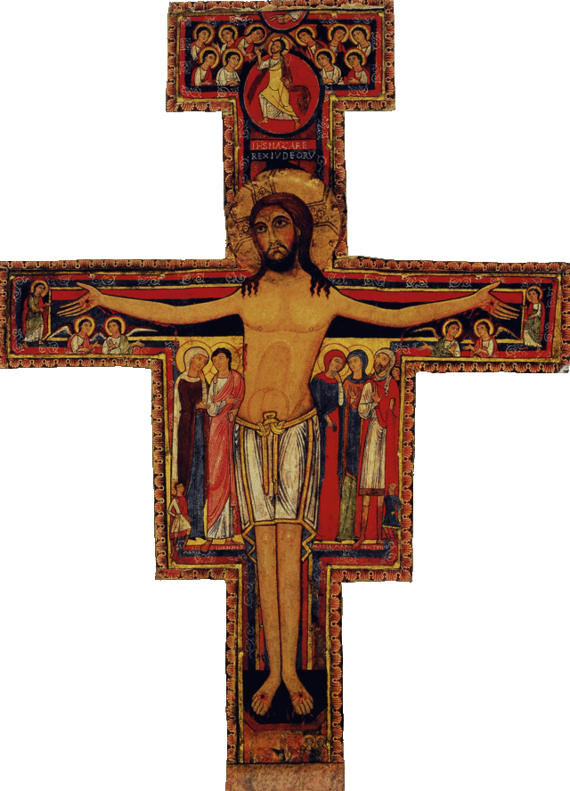 A Small Icon Of Jesus Still Hanging On The Cross In - Crocifisso Di San Damiano (640x888), Png Download