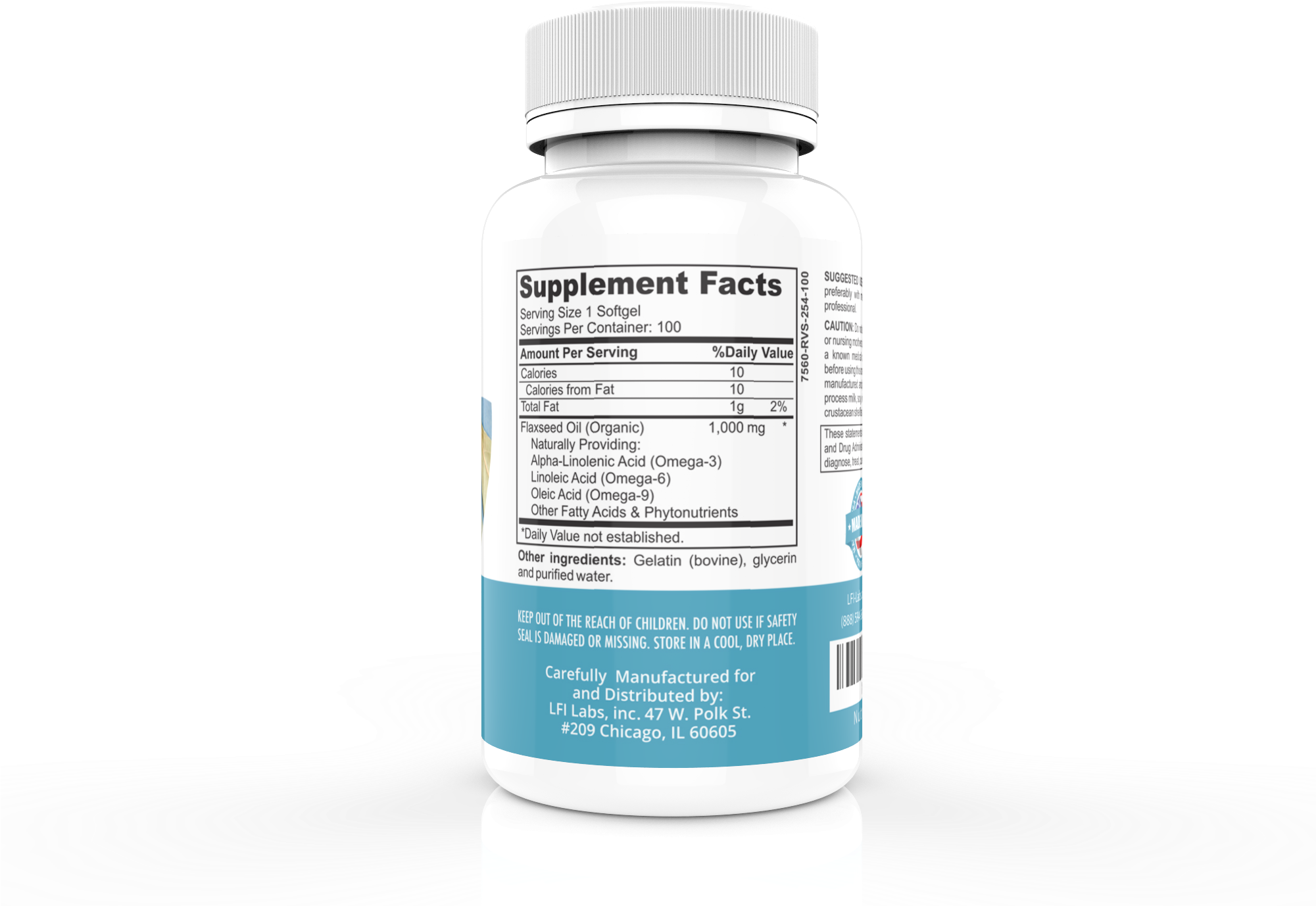 Flaxseed Oil Essential Omega 3 6 9 Fatty Acids 100 - Biotin (2000x1501), Png Download