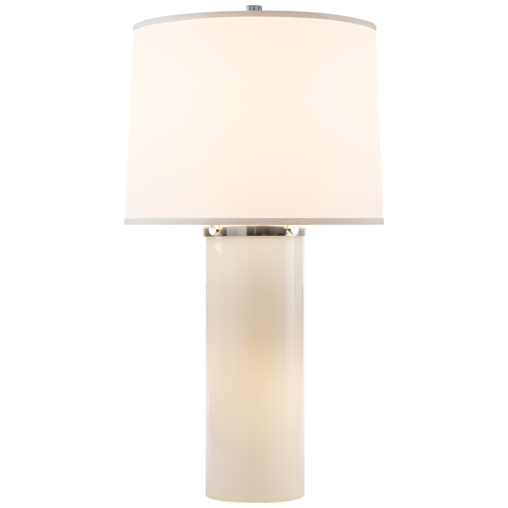 Moon Glow Table Lamp In White Glass With Silk Sh - Barbara Barry Moonglow Lamp (1000x1000), Png Download